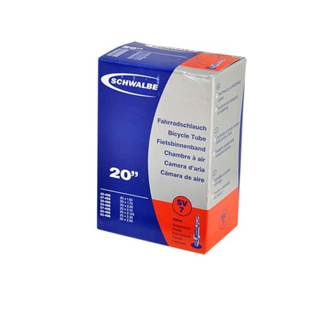 CHAMBRE A AIR VELO 20 x 1.50-2.35 SCHWALBE VALVE PRESTA (40-406 à 54-428) (SV7)
