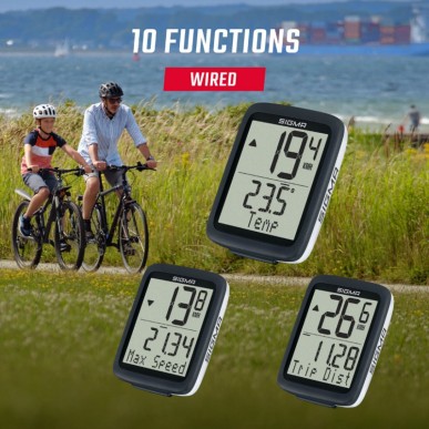 Compteur Sigma bc 10.0 wr a fil noir ( 10 fonctions)