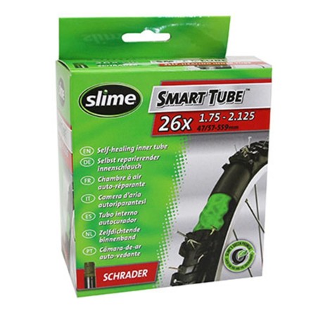 CHAMBRE A AIR VELO 26 x 1.75-2.10 SLIME VALVE STANDARD AVEC LIQUIDE ANTI-CREVAISON