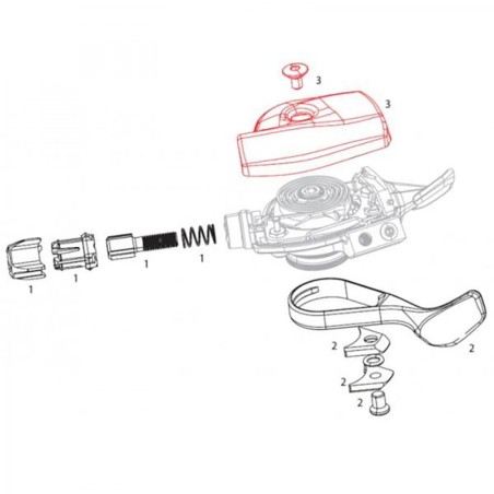 KIT CARCASSE LEVIER DERAILLEUR ARR.TRIGGER SRAM XX1 DROIT - 11.7018.014.000 - 710845718366