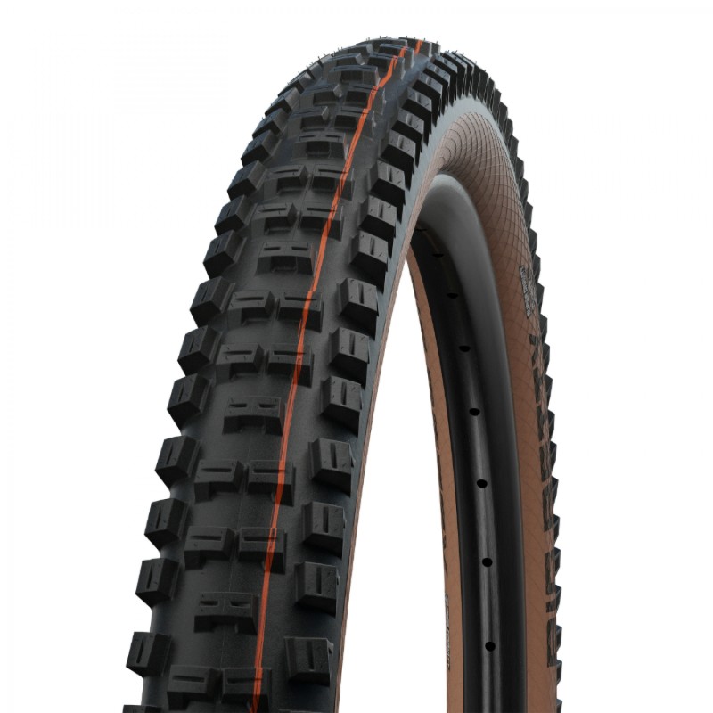 Pneu vtt gravity - vae 27.5 x 2.40 Schwalbe big betty addix super gravity enduro noir-flanc bronze tle tubeless-tubetype ts