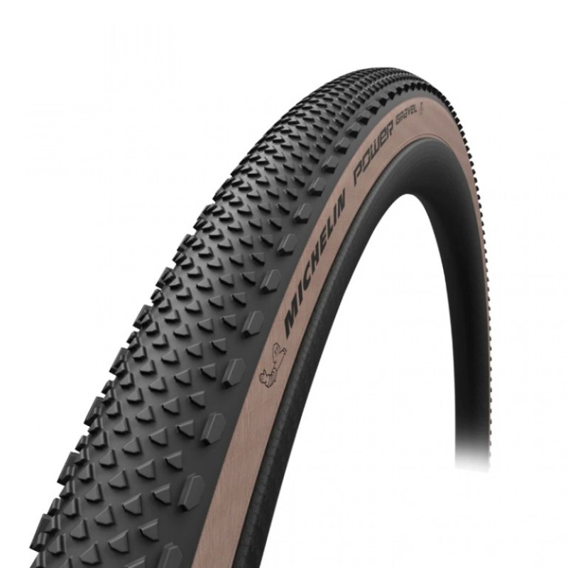 Pneu gravel 700 x 35 Michelin power gravel noir flanc beige tubeless ready ts (35-622)