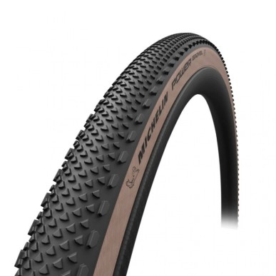 Pneu gravel 700 x 35 Michelin power gravel noir flanc beige tubeless ready ts (35-622)