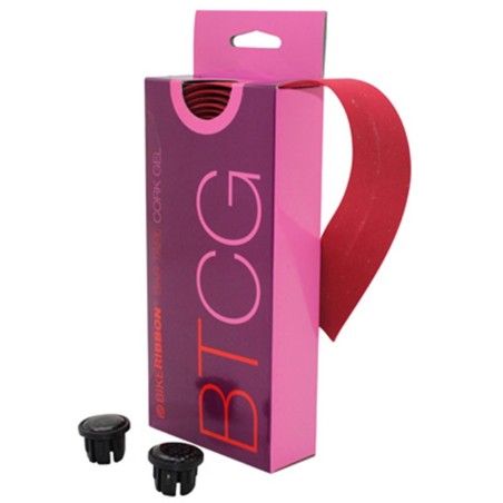 RUBAN DE GUIDON - CINTRE BIKE RIBBON CORK GEL ROUGE AVEC LIEGE