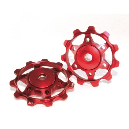 XLC PU-A02 GALETS ALU  P/SH.8/9/10/11V-CA.9/10 COULEUR ROUGE - 2501106707 - 4032191797878
