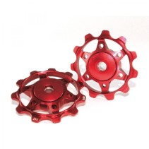 XLC PU-A02 GALETS ALU  P/SH.8/9/10/11V-CA.9/10 COULEUR ROUGE - 2501106707 - 4032191797878