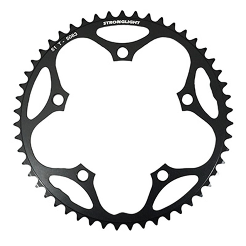 PLATEAU ROUTE 5BRA D.130 STRONGLIGHT DURAL 51DTS EXTERIEUR NOIR TYPE SHIMANO 8-9V.