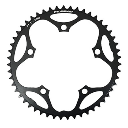 PLATEAU ROUTE 5BRA D.130 STRONGLIGHT DURAL 51DTS EXTERIEUR NOIR TYPE SHIMANO 8-9V.