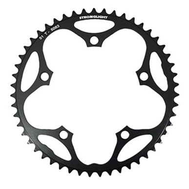 PLATEAU ROUTE 5BRA D.130 STRONGLIGHT DURAL 51DTS EXTERIEUR NOIR TYPE SHIMANO 8-9V.