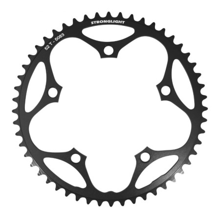 PLATEAU ROUTE 5BRA D.130 STRONGLIGHT DURAL 52DTS EXTERIEUR NOIR TYPE SHIMANO 8-9V.