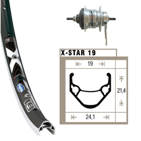 R.AR.28x1.75 WINORA X-STAR 19 RÉTROPEDA.36 TR.SH.128 7V.N/AR - 2146457200 - 4032191722320