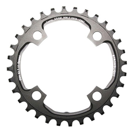 PLATEAU VTT 4BRA D.94 POUR SRAM X01 STRONGLIGHT 32DTS MONO NOIR ALU 7075 11V. - EPAISSEUR 5mm