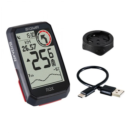 COMPTEUR VELO SANS FIL/GPS SIGMA ROX  4.0 30 FCTS NOIR HR SET    (CARDIO)