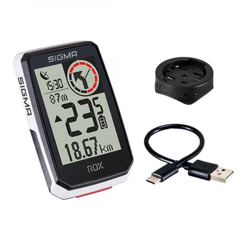 COMPTEUR VELO SANS FIL/GPS SIGMA ROX  2.0 14 FCTS BLANC