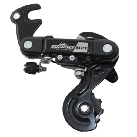 DERAILLEUR ROUTE ARRIERE SUNRACE  6-7V. PETITE CHAPE AVEC PATTE