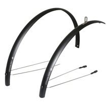 GARDE BOUE CITY-VTC TRINGLES 28'' STRONGLIGHT ALU R'LIGHT 41mm NOIR MAT (PAIRE) AVEC FIXATION CLASSIC TRINGLES INOX