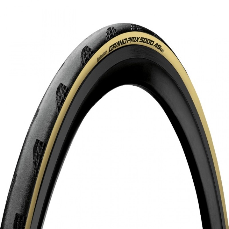 Pneu route 700 x 25 Continental grand prix 5000 all season tubeless noir flanc creme ts (25-622)