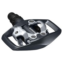 PEDALE VTT AUTOMATIQUE SHIMANO PD-ED500 DOUBLE ENCLENCHEMENT AVEC PLATEFORME NOIRE AVEC CALES (PAIRE)