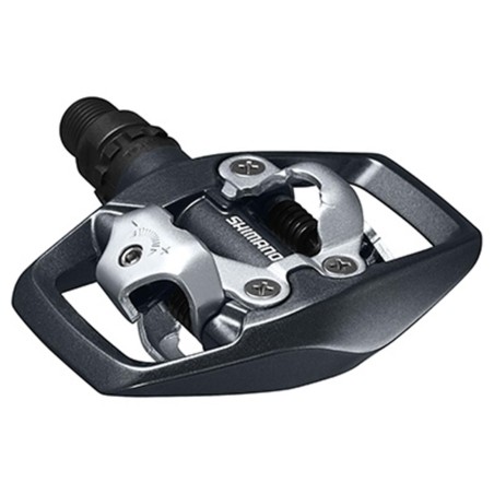 PEDALE VTT AUTOMATIQUE SHIMANO PD-ED500 DOUBLE ENCLENCHEMENT AVEC PLATEFORME NOIRE AVEC CALES (PAIRE)