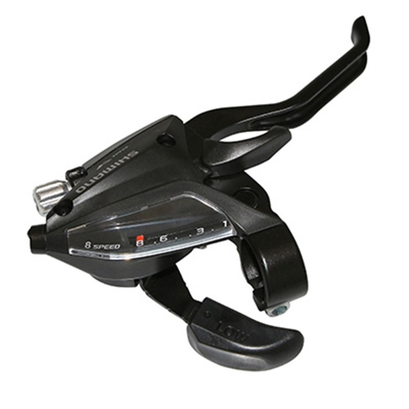 LEVIER-MANETTE VTT SHIMANO STEF500 DROIT 8V. NOIR POUR FREIN V-BRAKE 2 DOIGTS