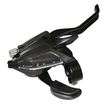 LEVIER-MANETTE VTT SHIMANO STEF500 DROIT 8V. NOIR POUR FREIN V-BRAKE 2 DOIGTS