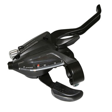 LEVIER-MANETTE VTT SHIMANO STEF500 DROIT 8V. NOIR POUR FREIN V-BRAKE 2 DOIGTS