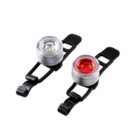 ECLAIRAGE VELO PILE AV AR OPTIMIZ 1 LED 2 FONCTIONS ARGENT ALU (FIX.AV CINTRE/AR TIGE DE S