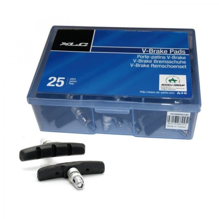 XLC BS-V01 PATINS FREIN VBRAKE 70 mm NOIRS BOÎTE 25 PAIRS - 2039600200 - 4032191662572
