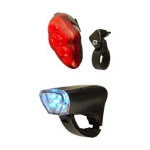 ECLAIRAGE VELO PILE AV AR OPTIMIZ A LEDS 3 FONCTIONS C.E. (FIX.AV CINTRE/AR TIGE DE SELLE)