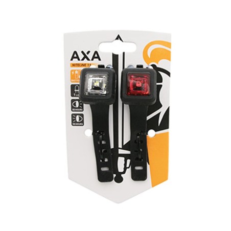 ECLAIRAGE VELO A PILE KIT SUR CINTRE-TIGE DE SELLE AXA NITELINE LEDS NOIR, AVEC PILES CR2032