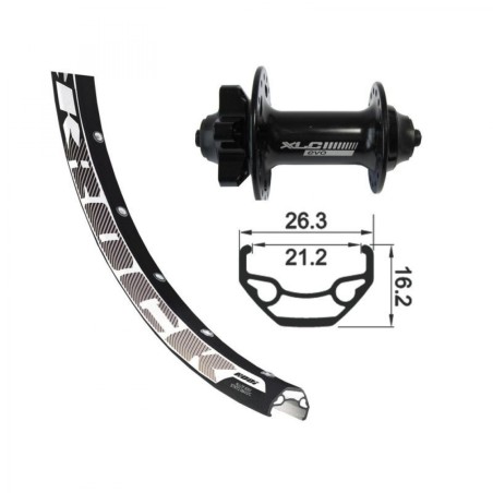 XLC ROUE AVANT 26x1.90 AXE 100MM FERMETURE RAPIDE 6 TROUS NR - 2146810000 - 4055149016630