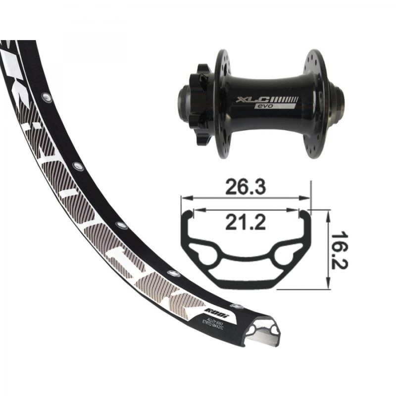XLC TA-15 R.AV.26x1.90 RODI DIS.32T.6 VIS 100mm V.8.5 S/OE.N - 2146810200 - 4055149016647