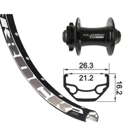 XLC TA-15 R.AV.26x1.90 RODI DIS.32T.6 VIS 100mm V.8.5 S/OE.N - 2146810200 - 4055149016647