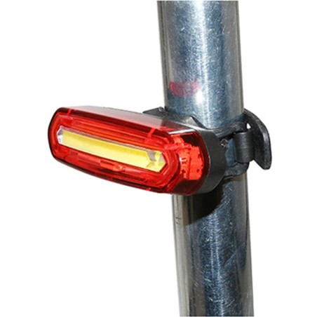 ECLAIRAGE VELO - TROTTINETTE USB AVANT BLANC SUR CINTRE OU ARRIERE ROUGE SUR TIGE DE SELLE COB 16 LEDS NOIR