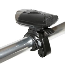 ECLAIRAGE VELO USB AVANT SUR CINTRE 300 LUMENS NOIR-GRIS 2 INTENSITES 100%-50% FIXATION CINTRE OU CASQUE