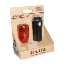 ECLAIRAGE VELO A PILE KIT SUR CINTRE-TIGE DE SELLE P2R Q-LITE COMBO A LEDS AVANT