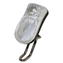 ECLAIRAGE VELO A PILE AVANT SUR FOURCHE P2R 1 LED NOIR LIVRE AVEC 2 PILES AAA
