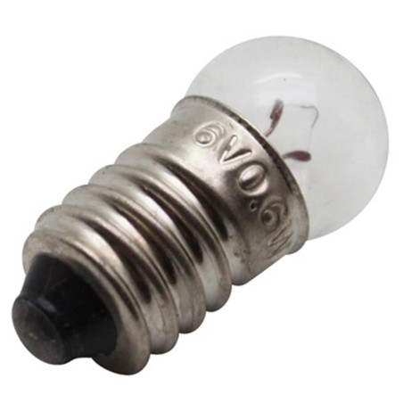 AMPOULE-LAMPE VELO  6V  0,6W  STANDARD E10 G14 P2R  BLANC A VISSER