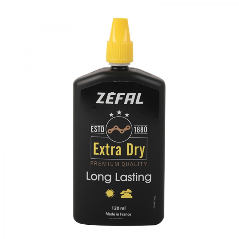 LUBRIFIANT VELO CHAINE ET DERAILLEUR ZEFAL SECHE DRY WAX POUR CONDITION SECHE OU POUSSIEREUSE (BURETTE 120ml)