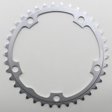 PLATEAU ROUTE 5BRA D.130 STRONGLIGHT DURAL 38DTS INTERIEUR ARGENT TYPE SHIMANO 8-9V.