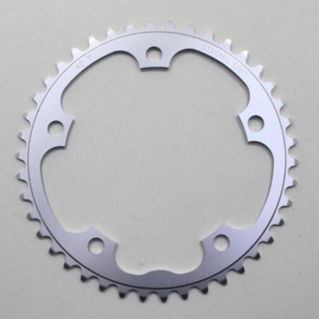 PLATEAU ROUTE 5BRA D.130 STRONGLIGHT DURAL 42DTS INTERIEUR ARGENT TYPE SHIMANO 8-9V.