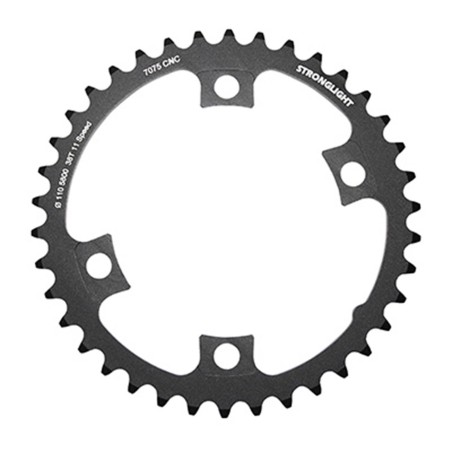 PLATEAU ROUTE 4BRA D.110 POUR SHIMANO 105  5800 STRONGLIGHT 38DTS INTERIEUR NOIR COMPATIBLE ULTEGRA 6800 - DURA-ACE 9000 11V.