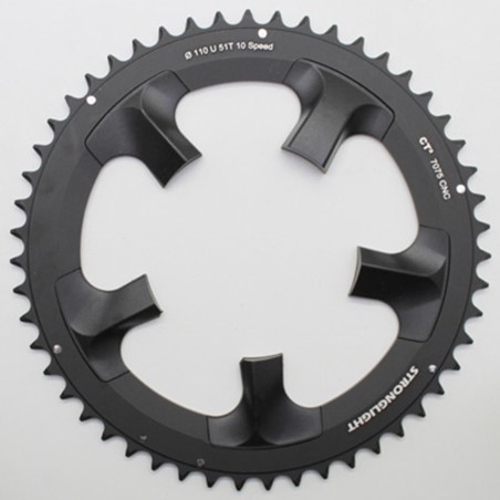 PLATEAU ROUTE 5BRA D.110 POUR SHIMANO ULTEGRA 6750  STRONGLIGHT 51DTS EXTERIEUR NOIR CT2  10V.