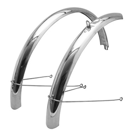 GARDE BOUE VTT-CITY TRINGLES 26-650B P2R INOX ARGENT 60mm (PAIRE)