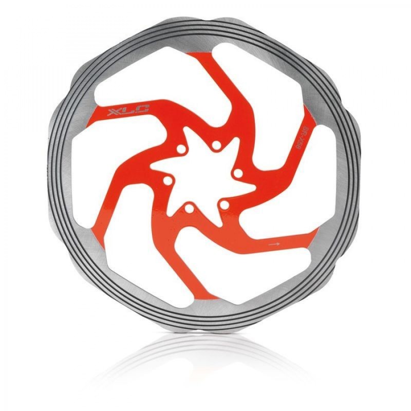 XLC BR-X58 DISQUE À FREIN 180mm ARGENT/ROUGE USINÉ CNC - 2500321910 - 4032191951409