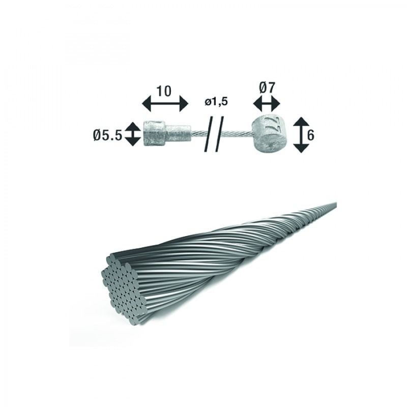 XLC BR-X88 CÂBLE DE FREIN À DOUBLE RACCORD 1.5 - 2250 mm - 2500365015 - 4055149337155