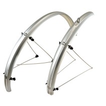 GARDE BOUE VTT TRINGLES 26'' STRONGLIGHT COUNTRY 54mm ARGENT (PAIRE) AVEC FIXATION CLASSIC TRINGLES INOX