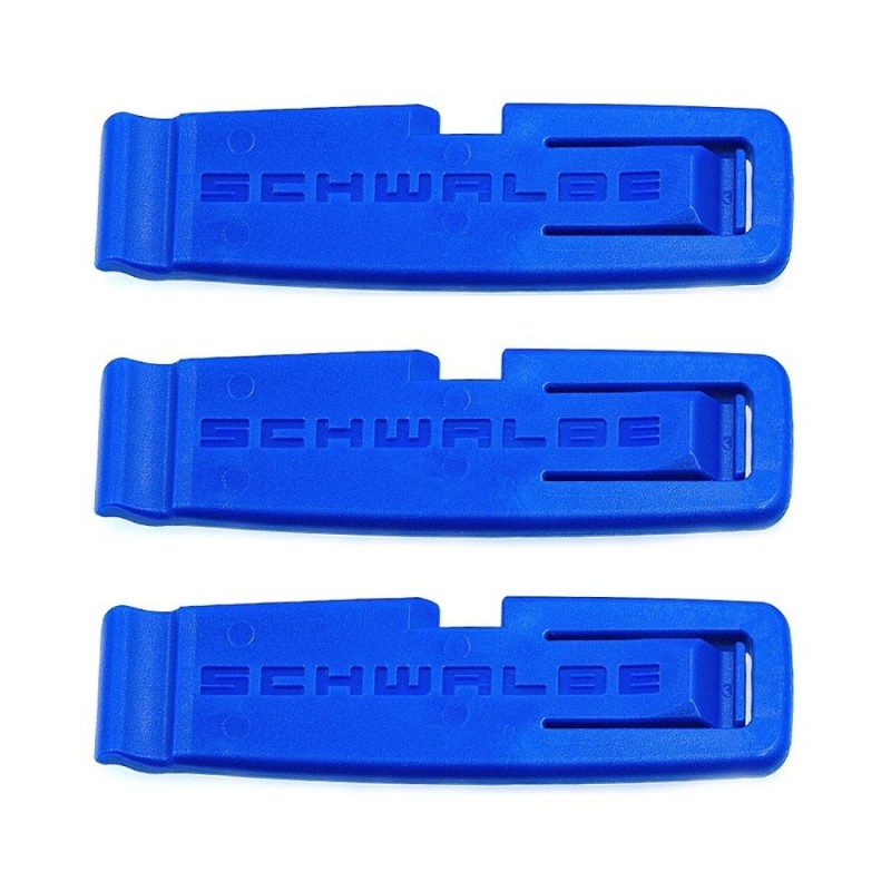 DEMONTE PNEU VELO SCHWALBE BLEU (CLIPSE SUR LA JANTE POUR FACILITER LA PHASE D'ASSEMBLAGE) (BLISTER DE 3 PIECES)