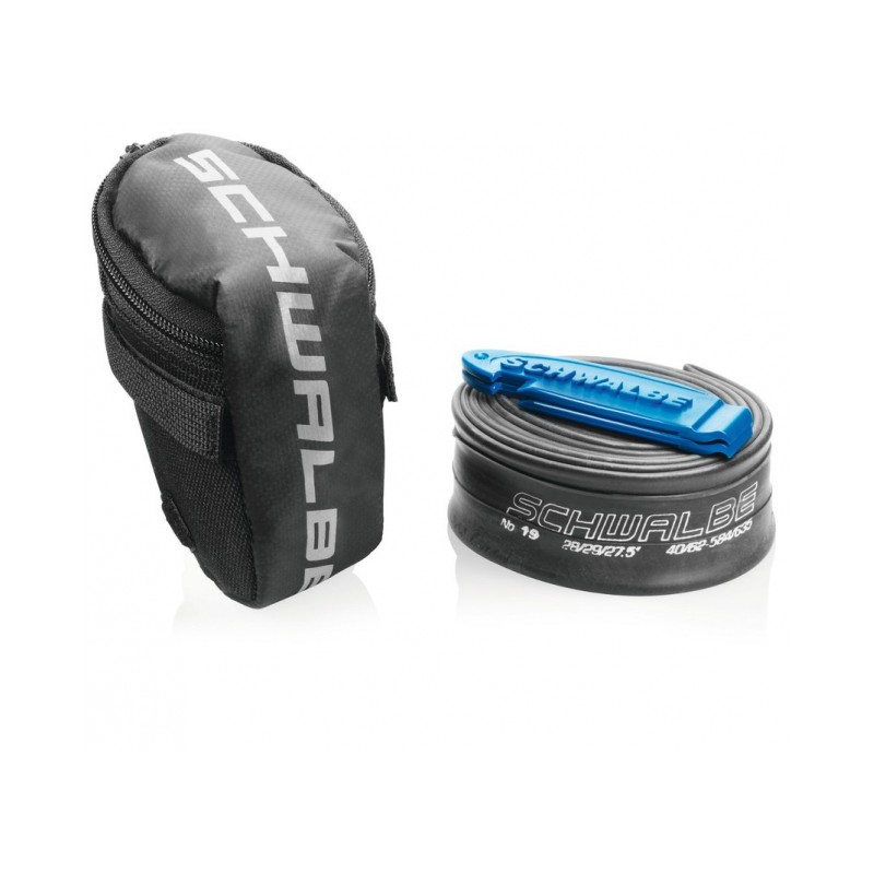 SACOCHE T/SELLE SCHWALBE P/CHAMBRE À AIR 28   2 DÉMONTE-PNEU - 1653B - 4026495764087