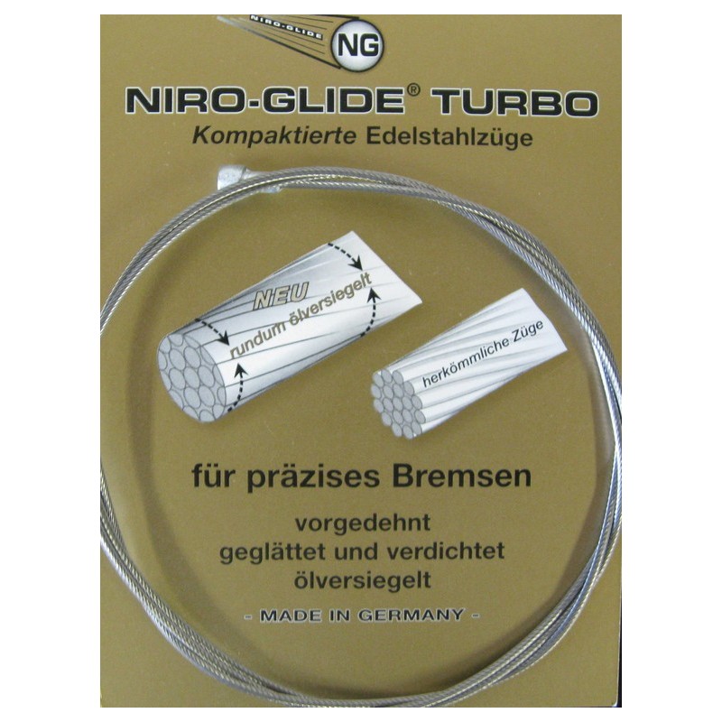 CÂBLE FR.RTE.DÉR.AR.NIRO-GLIDE TURBO ACIER INOX.2050mmx1.5mm - 104010007 - 4025923322325